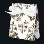 Baroque Floral Bedankdoosjes<br><div class="desc">Het antiek roos-patroon voor sierdoeleinden is gunstig voor de doos in accenten van paars,  goud en zwart.</div>