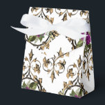 Baroque Floral Bedankdoosjes<br><div class="desc">Het antiek roos-patroon voor sierdoeleinden is gunstig voor de doos in accenten van paars,  goud en zwart.</div>