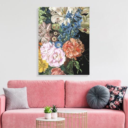 Baroque Floral - Bouquet Canvas Afdruk (Insitu (Woonkamer))