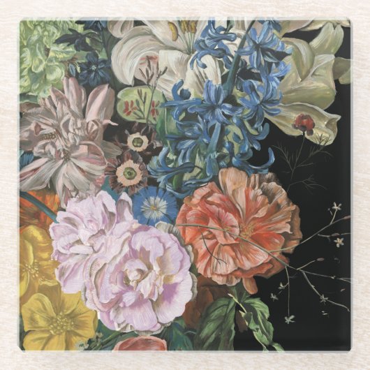 Baroque Floral - Bouquet Glazen Onderzetter (Voorkant)
