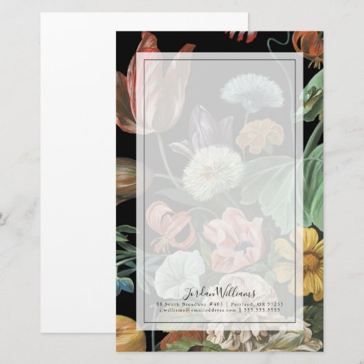 Baroque Floral - Bouquet of Flowers Briefpapier (Voorkant / Achterkant)