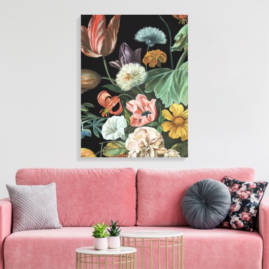 Baroque Floral - Bouquet of Flowers Canvas Afdruk (Insitu (Woonkamer))