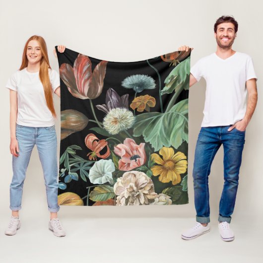 Baroque Floral - Bouquet of Flowers Fleece Deken (In situ)