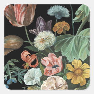 Baroque Floral - Bouquet of Flowers Vierkante Sticker
