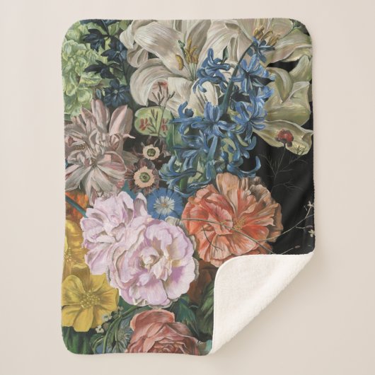 Baroque Floral - Bouquet Sherpa Deken (Voorkant)