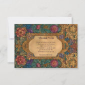 Baroque Floral Mardi Gras Masquerade Bedankkaart (Voorkant)