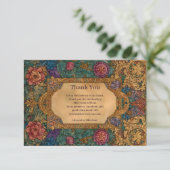 Baroque Floral Mardi Gras Masquerade Bedankkaart (Staand voorkant)