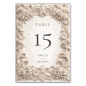  Baroque Floral Ornate Ivory Wedding Table Card Kaart (Voorkant)