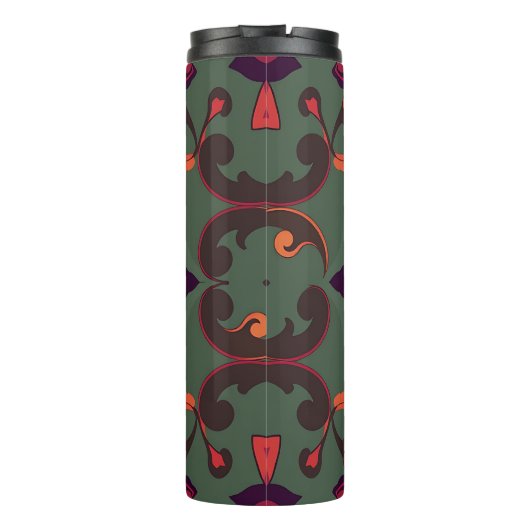 Baroque Floral Pattern Travel Mug Thermosbeker (Achterkant)