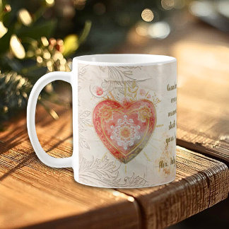 Baroque Floral Sacred Heart Family Heirloom Koffiemok