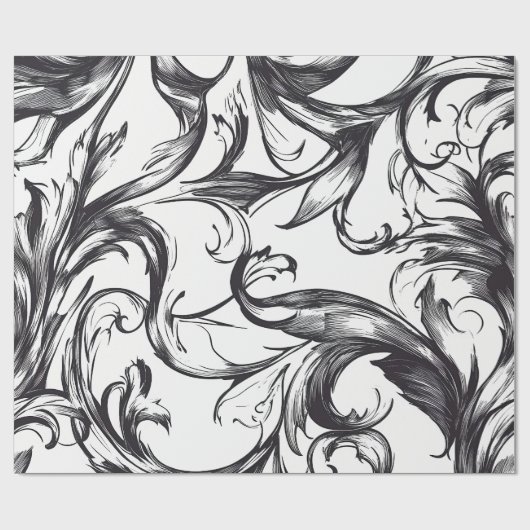 Baroque Flourish Wrapping Paper Cadeaupapier (Vlak)