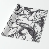Baroque Flourish Wrapping Paper Cadeaupapier (Uitgerold)