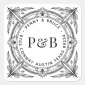 Baroque Foliage Wedding Return Address Labels (Voorkant)