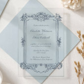 Baroque Frame Elegant Wedding Acrylic Invitation Acryl Uitnodigingen