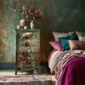 Baroque French Woman, Bird & Floral, Matching Art  Inpakpapier Vel