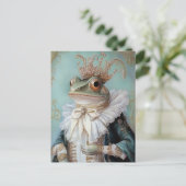 Baroque Frog Royal King Portrait Design Briefkaart (Staand voorkant)