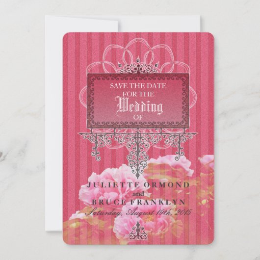 Baroque Glamor Wedding Invitation Set, Collectie Save The Date (Voorkant)