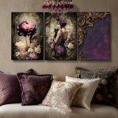 Baroque Gold Frame On Purple Damask Tissuepapier