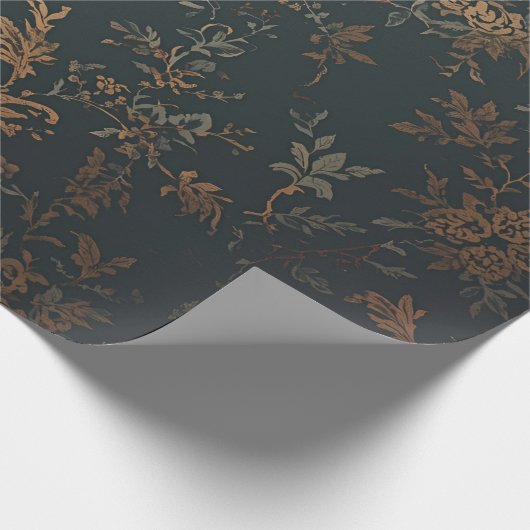 Baroque Gold Gift Wrap | Floral  Cadeaupapier (Hoek)