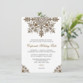 Baroque Gold Glitter Kijk Holiday Kaart (Staand voorkant)