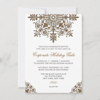 Baroque Gold Glitter Kijk Holiday Kaart