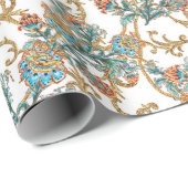 Baroque Golden Floral Elegant Cadeaupapier (Rol Hoek)