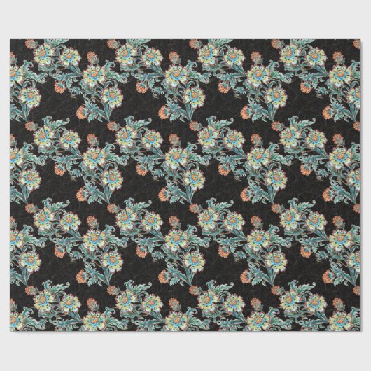 Baroque Golden Floral Elegant  Cadeaupapier (Vlak)