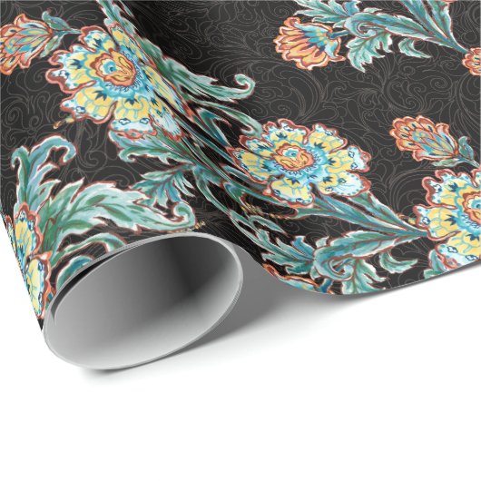 Baroque Golden Floral Elegant  Cadeaupapier (Rol Hoek)