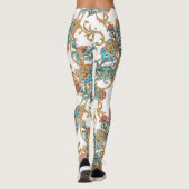 Baroque Golden Floral Elegant  Leggings (Achterkant)