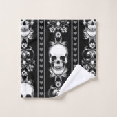 Baroque Gothic Skull Stripe Bad Handdoek (Wasdoekje)