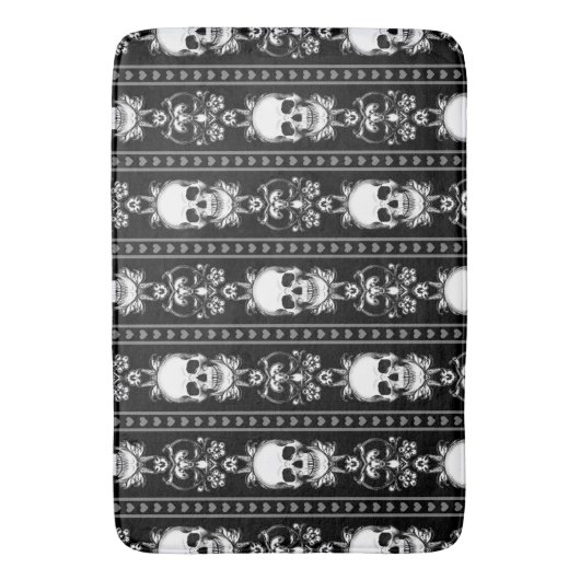 Baroque Gothic Skull Stripe Badmat (Voorkant Verticaal)