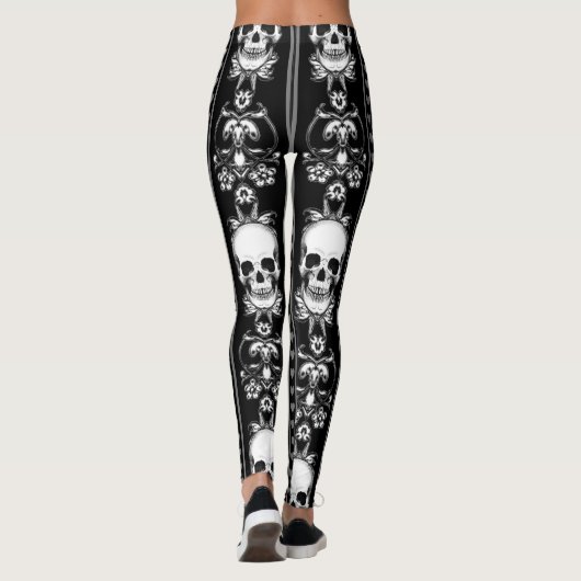 Baroque Gothic Skull Stripe Leggings (Achterkant)