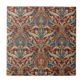 Baroque Heraldic Scrollwork Pat#4 Red Blue ID1194 Tegeltje (Voorkant)