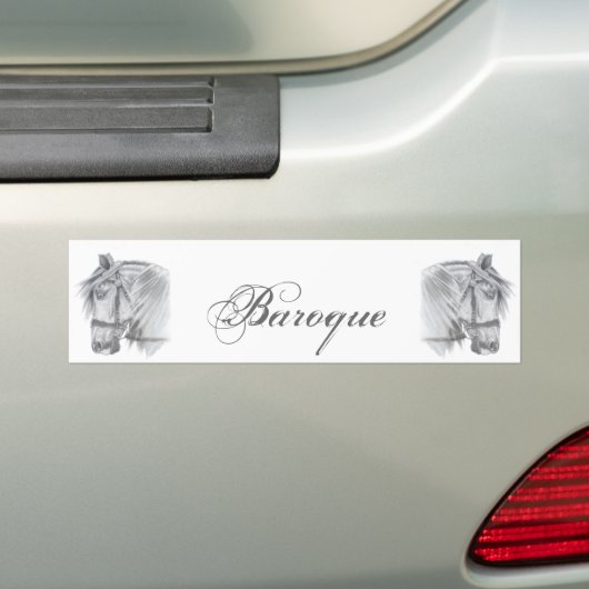 Baroque Horse Bumpersticker (Op auto)