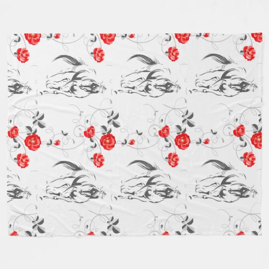 Baroque Horse Fleece Blanket (Voorkant (Horizontaal))