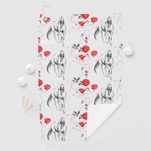 Baroque Horse Golf Towel Golfhanddoek (Insitu)