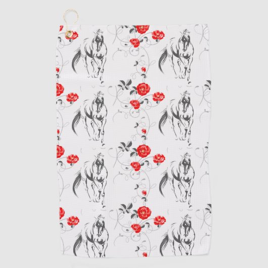 Baroque Horse Golf Towel Golfhanddoek (Voorkant)