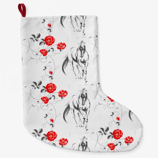 Baroque Horse Stocking Grote Kerstsok (Voorkant)