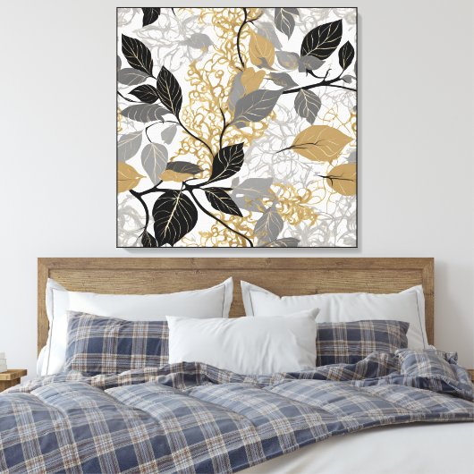 Baroque-inspired Elegant Vine Canvas Afdruk (Insitu (Slaapkamer))