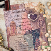 Baroque Lace and Rustic Mexican Romance Wedding Kaart