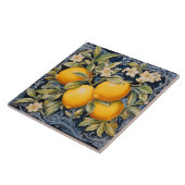 Baroque Lemon Botanical Ceramic Tile with Scrolls Tegeltje (Zijkant)
