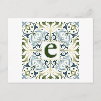 Baroque Letter E Briefkaart