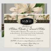 Baroque  Lily Gold Formal Couples Shower Kaart (Voorkant / Achterkant)