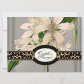 Baroque  Lily Gold Formal Couples Shower Kaart (Achterkant)