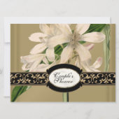 Baroque  Lily Gold Formal Couples Shower Kaart (Achterkant)