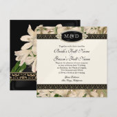 Baroque  Lily Gold Formal Elegant Wedding Kaart (Voorkant / Achterkant)