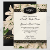 Baroque  Lily Gold Formal Elegant Wedding Kaart (Voorkant / Achterkant)