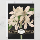 Baroque  Lily Gold Formal Elegant Wedding Kaart (Achterkant)