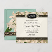 Baroque  Lily Gold Formal Elegant Wedding Kaart (Voorkant / Achterkant)