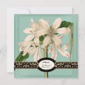 Baroque  Lily Gold Formal Elegant Wedding Kaart (Achterkant)